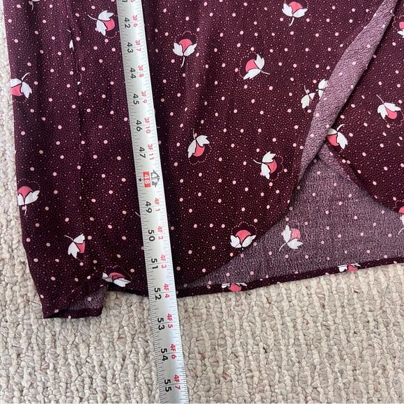 & Other Stories Women's Maroon Floral Wrap V-Neck Dress - Picture 11 of 13
